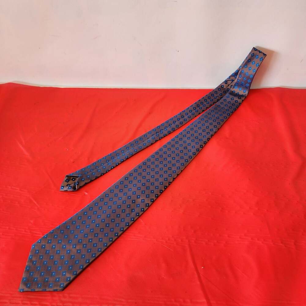 Wemlon By Wembley Neck Tie Blue Brown 2.75"Width 53"Length Self-tie Polyester